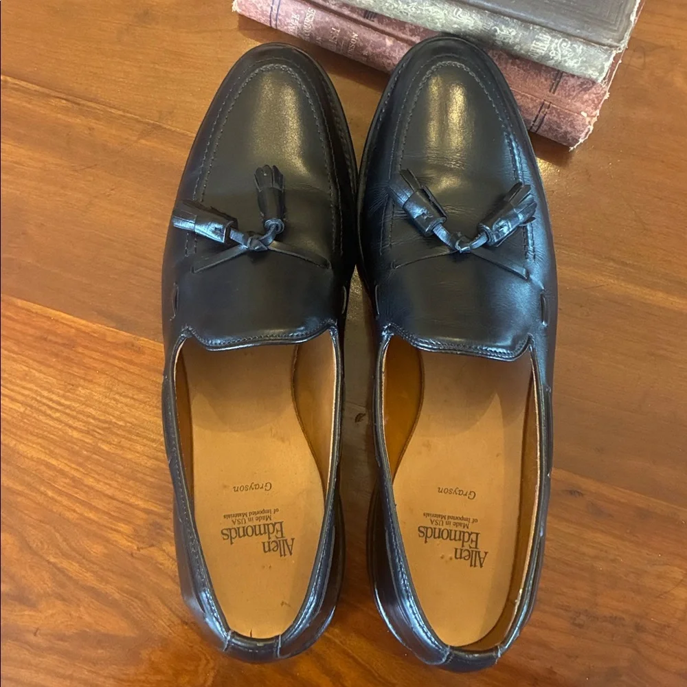 Allen Edmonds Black Leather Cordovan Tassel Loafers